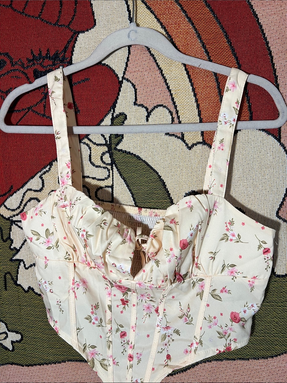 Yellow floral corset like top